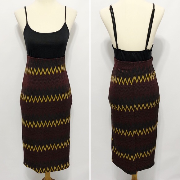 Zara Dresses & Skirts - 🌞3/$50 NWT Zara Chevron Knit Bodycon Midi Skirt